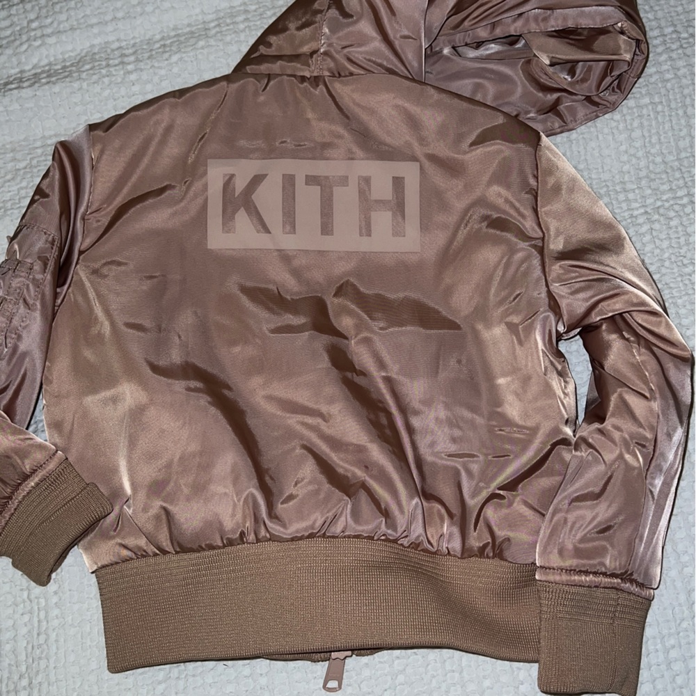 Girls Light Pink kith bomber